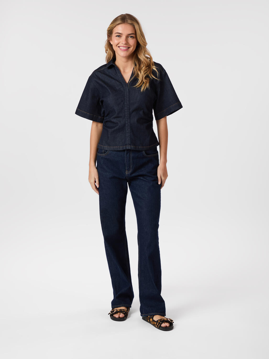 Spenda Denim bluse - mørkeblå